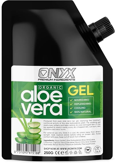 ONYX INGREDIENTS 101 Organic Aloe Vera Gel Face Hair Body 100% Natural 250g