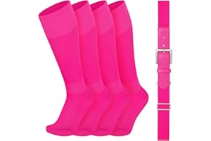 VONMELLI Youth Baseball Socks and Belt Combo, Elastic Softball Belt and Socks for Boys and Adult (2 Pairs of Socks & 1 Belt)