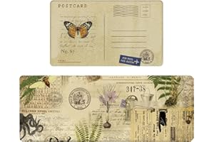 Serwrsw Colorful Vintage Nautical Kitchen Rugs Sets of 2, Bright Multi Colored Kitchen Mats for Floor 2 Piece, Non Slip, 17"x47"+17"x29", Beige