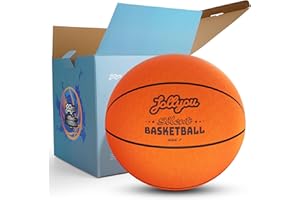 Jollyou Silent Basketball Size 7 (29.5"), Airless Indoor Basketball for Quiet Dribbling Training, High-Bounce Foam Ball in Gift Box, Non-Compressed Packaging