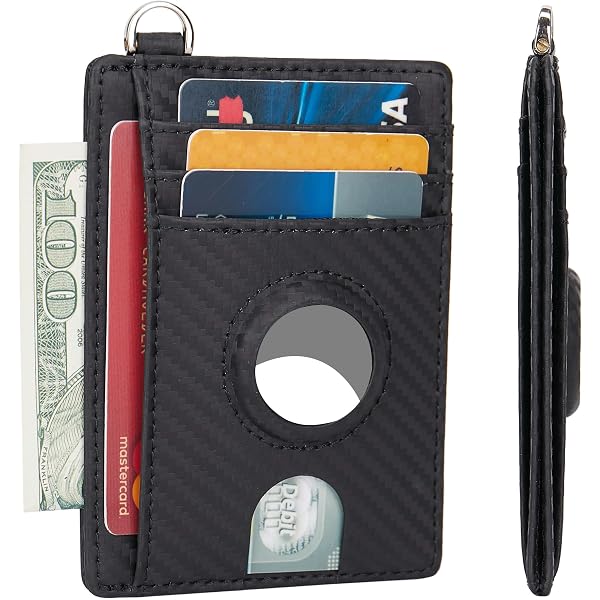 Bingcok Small RFID Blocking Wallet With AirTag Holder - Minimalist PU Leather Slim Card Holder For Women & Men
