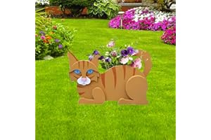 strolfay Orange Cat Planter Plant Pots,Cute Garden Cat Flower Planter,Cat Planters Birthday Gifts for Women,Office,Indoor/Outdoor Decor(12.5 * 5.12 * 7.8in)