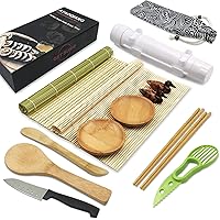 Sushi Making Kit,14 Pieces Sushi Kit,Includes Sushi Bazooka,Bamboo Sushi Mat,Chopsticks,Avocado Slicer,Paddle,Spreader…