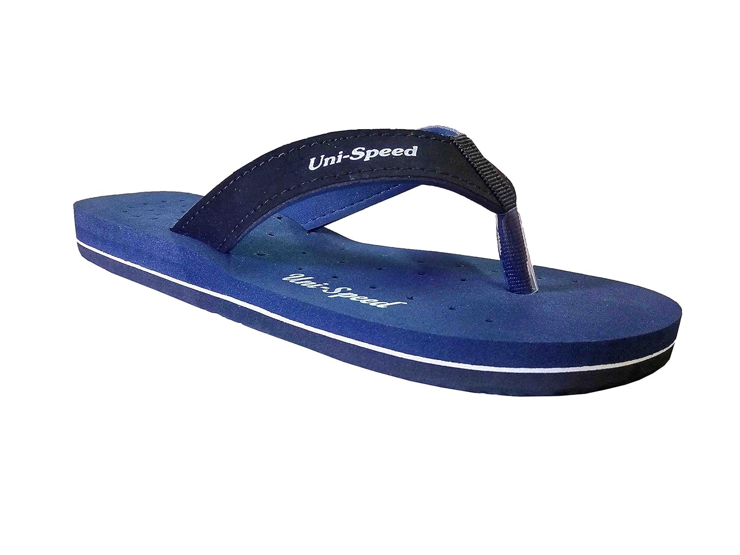 unispeed women's diabetic care + super soft flip-flops (navy orthopedic slippers)