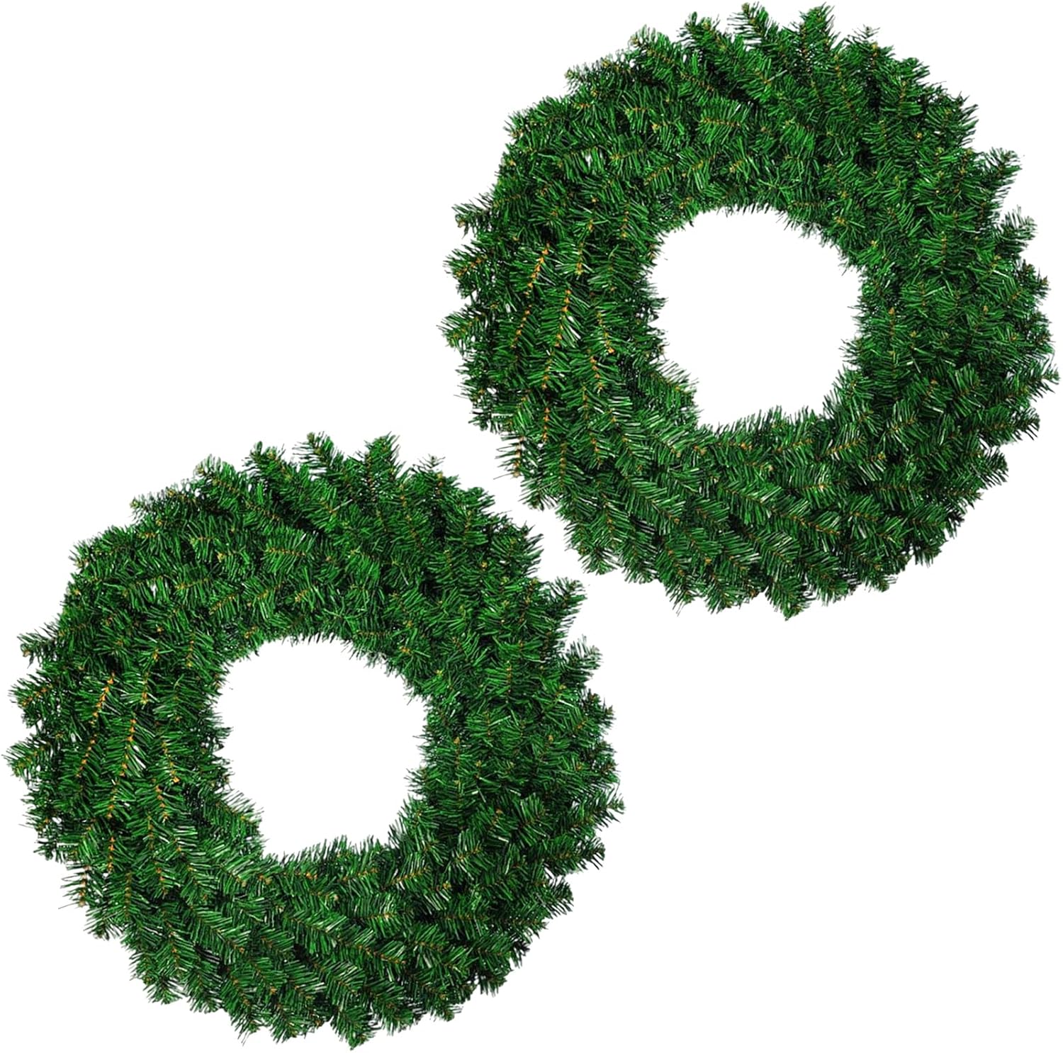 Wreaths, Garlands & Swags - 16IN Artificial Christmas Wreath, Wreaths for Christmas Decorations, Canadian Pine Christmas Wreath for Front Door Outside,Christmas Party Decor Christmas Collection (16 inch, 2 Pack)