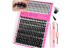 Manga Lash Clusters Kit 100D Eyelash Clusters with DIY Spikes 13-19MM Spiky Volume Cluster Eyelash Extensions Wispy Individual Lash Extensions Kit Anime Lashes Cluster Bond & Seal Tweezer by MilyBest