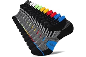 Niorasen Mens Low Cut Ankle Socks, Moisture Wicking Cotton Casual Short Socks, Breathable ＆ Comfy, 6 Pairs