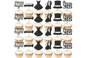 HIGZYOVN 24pcs Prom Cupcake Topper Prom Decorations for Party 2025 Prom Graduation Cupcake Topper 2025 Graduation Decorations Class of 2025 College Graduation Decorations Prom Party Decorations 2025