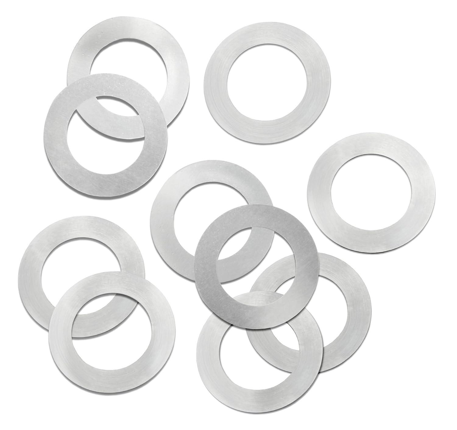 Pack of 10 Steel Round Shim 7/8 ID 13/8 OD 0.010 Thickness Full Hard Temper Matte Finish