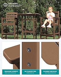 SERWALL Balcony Adirondack Chairs and Table 3