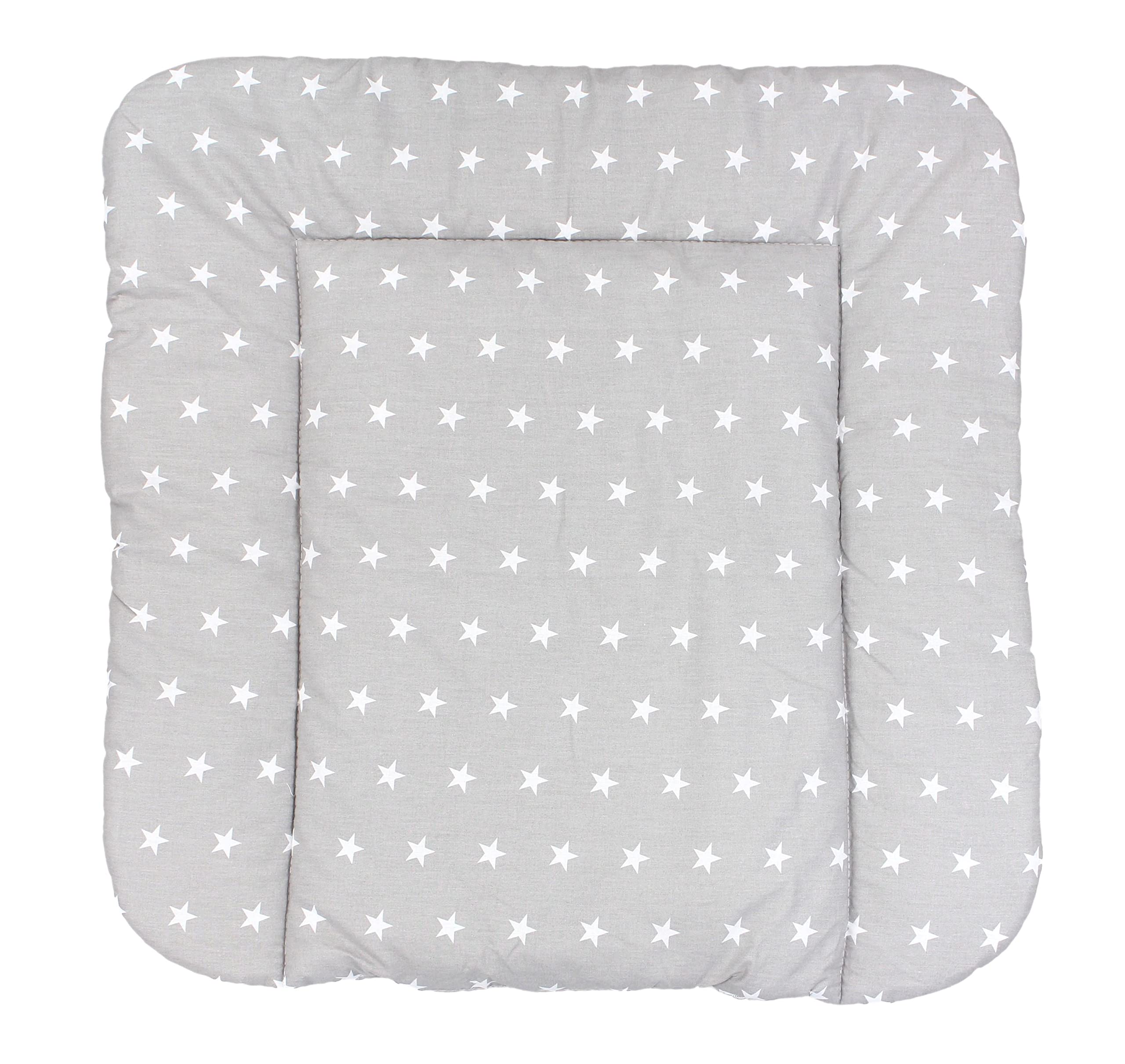 TupTam Baby Changing Mat Softly Padded Patterned, Stars Gray, 70 x 50 cm