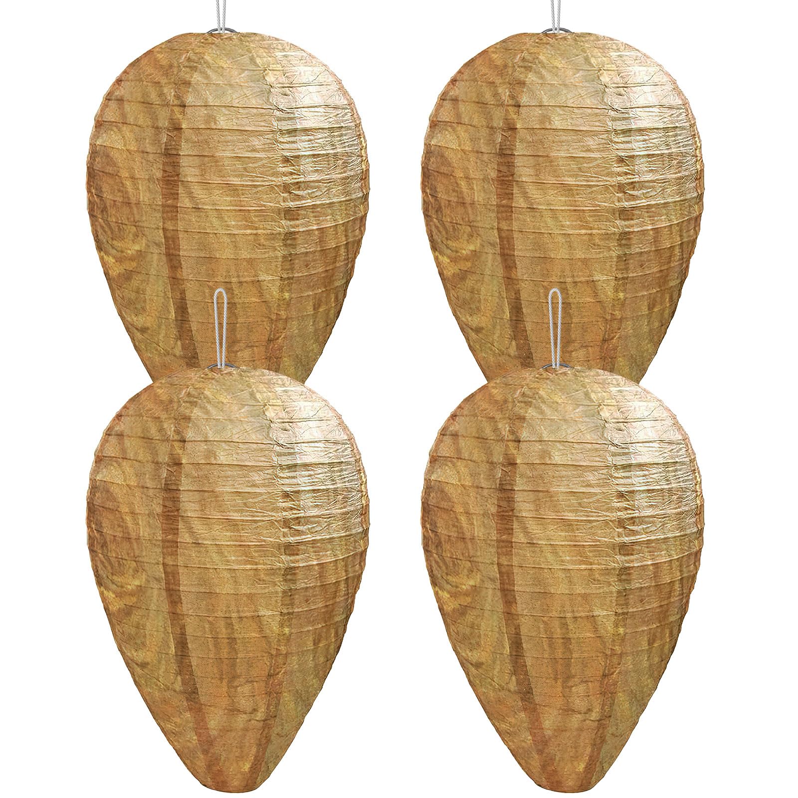 Augshy Wasp Nest Decoy, 4 Pack Mini Fake Wasp Nest Decoy Artificial Hornet Nest Decoy Hanging Wasp Nest Decoy for Home and Garden Outdoor