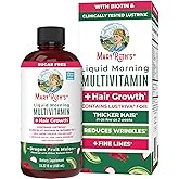 MARYRUTH'S Liquid Multivitamin + Hair Growth | Biotin 10000mcg | Lustriva Hair Growth Supplement | Clinically Tested in Women for Thicker Hair & Facial Wrinkle | Skin Care | Ages 18+ | 15.22 Fl Oz