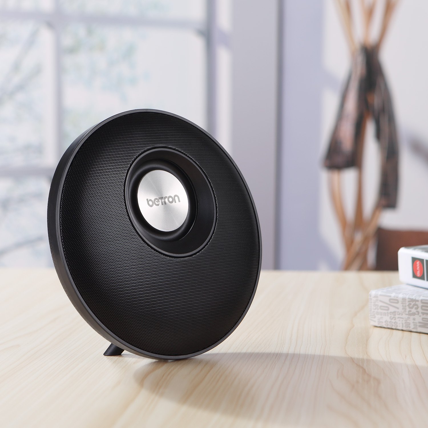 Betron E50 Bluetooth Speaker with Microphone, 10 Watt, Bass Driven Balanced Sound, Passive Sub