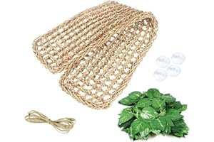 kathson Bearded Dragon Hammock, Natural Seagrass Reptile Hammock, Reptile Lounger Bearded Dragon Tank Accessories for Chameleons, Lizards, Geckos, Snakes, Lguana Reptiles, Geckos (29.52 x 7.08 inches)