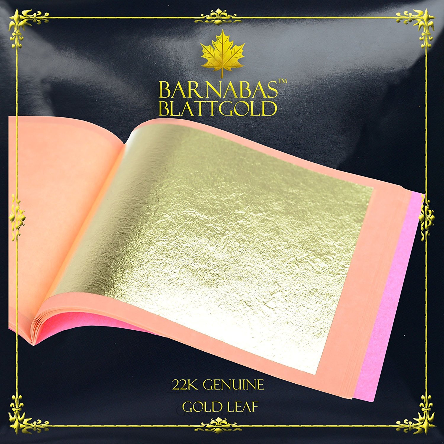 BARNABAS BLATTGOLD ([7.9cm ] 25 Sheets, Loose Leaf) - Genuine Gold Leaf Sheets 22k - - 7.9cm - 25 Sheets Booklet - Loose Leaf