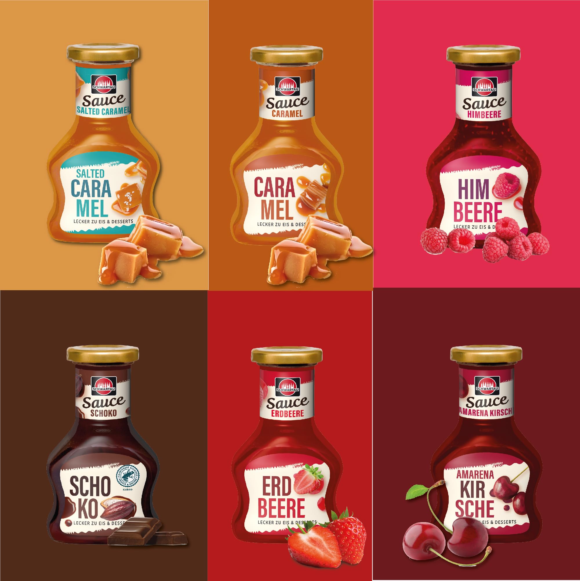 Schwartau Dessert Sauce Erdbeere, zum Verfeinern von Desserts und Eis, 125ml 3