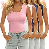 Sweetyweee 4 Pack Women's Thermal Tank Tops Sleeveless Underwear Base Layer Undershirt Camisole for Cold Weather