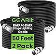 GearIT DMX Stage Lighting Cable - 50ft, 2-Pack (Male to Female, XLR Compatible, 3-Pin Balanced Shielded) for DJ, LED Moving H