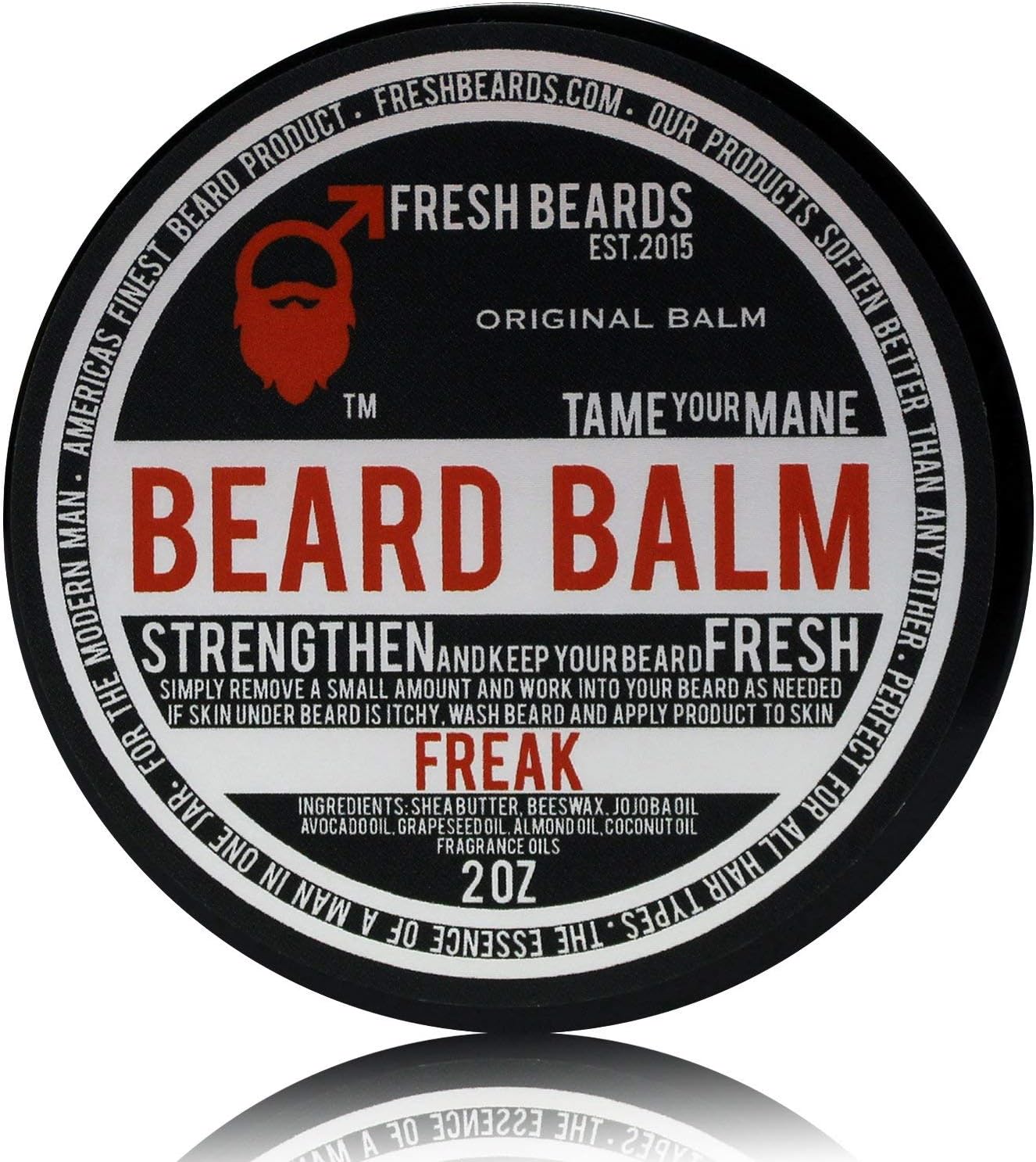 Fresh BeardsFreak Beard Balm - Lemon, Orange, and Bergamot Fragrance - Scented Mens Beard and Mustache Balm - Soothing Anti-Itch Moisturizer & Softener for Healthy Beard Growth & Styling