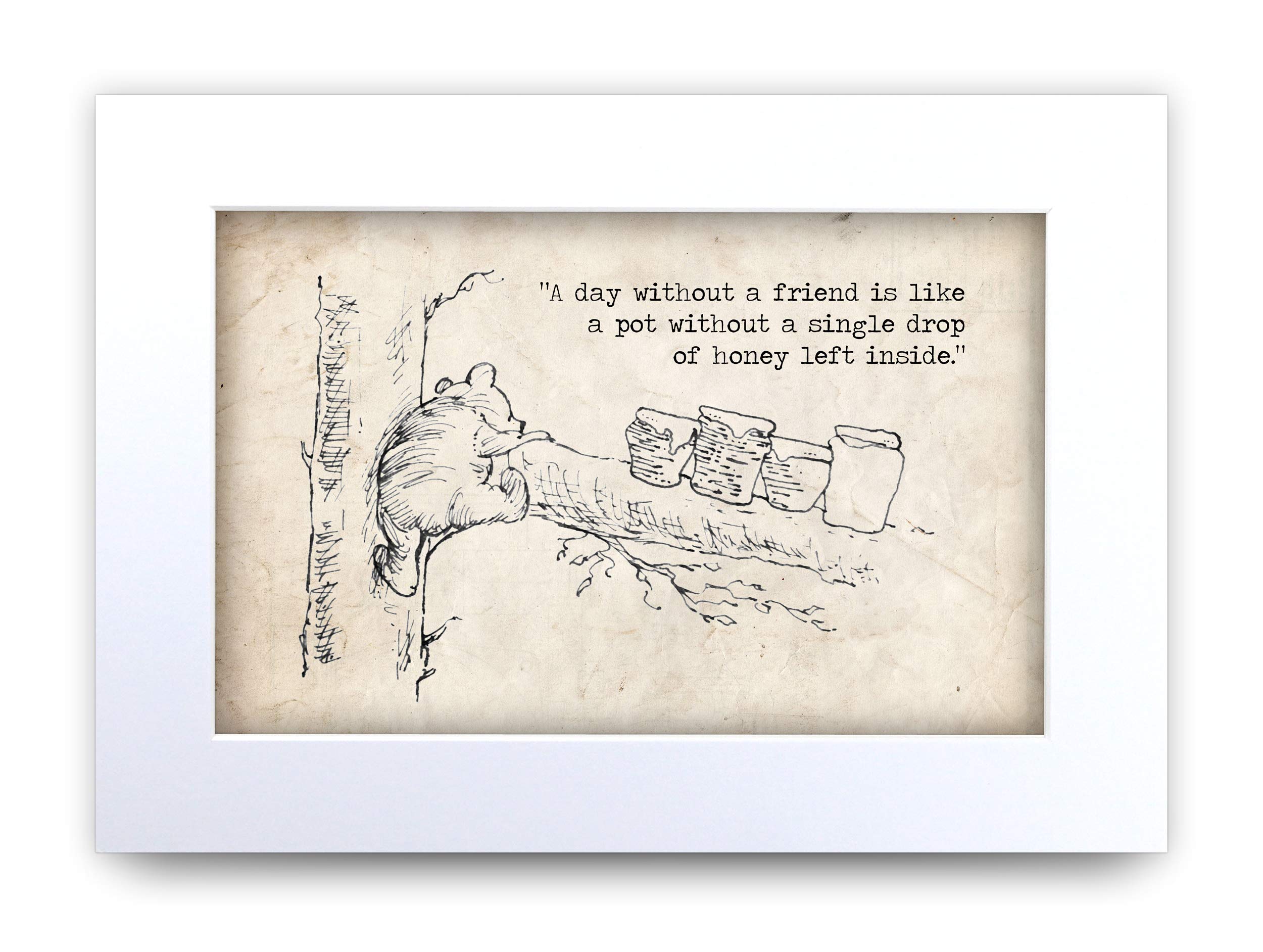 HWC Trading Winnie the Pooh Drop of Honey A4 Printed Quote Nursery Print Baby Shower Room Gifts New Born Bedroom Gift Print Photo Picture Display