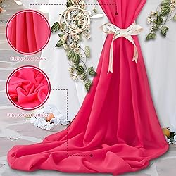 Horbaunal Hot Pink Chiffon Fabric by The Yard, 1