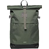 Sandqvist Men's Icon Medium Rolltop Backpack, Dawn Green With Dark Brown, One Size