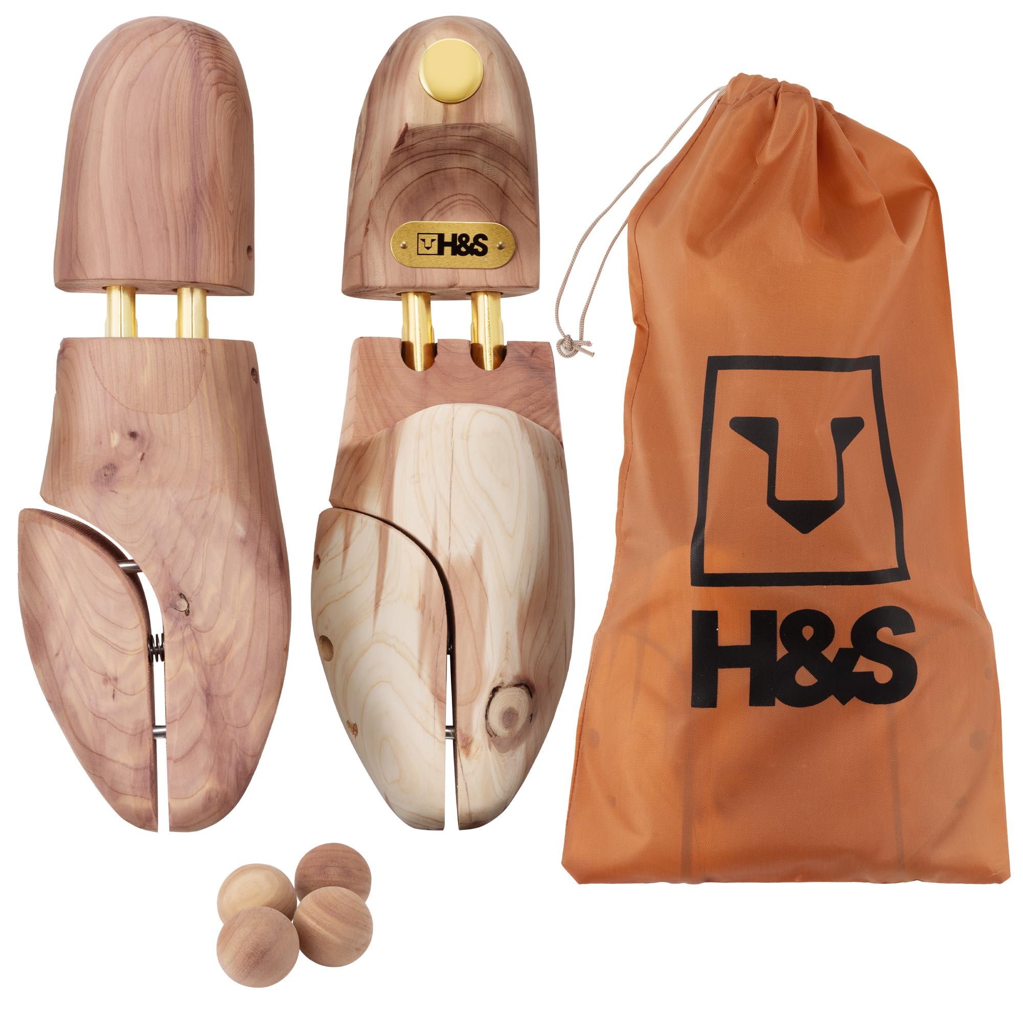 H&S Cedar Wood Shoe Stretcher - Cedar Shoe Tree - Shoe Stretchers Womens or Mens Shoes UK 7.5 to 8.5 - Shoe Trees for Men and Women - Wooden Boot or Leather Shoe-Stretcher Shaper