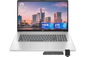 HP 17.3" HD+ Touchscreen Laptop, Intel Ultra 7 255U, 16GB RAM, 2TB Storage (1TB SSD+1TB Docking Station Set), ‎Intel Graphics