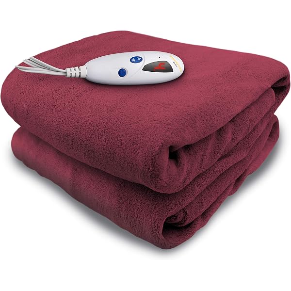 Amazon.com: Biddeford Blankets Micro Plush Electric Heated Blanket with  Digital Controller, Throw, Claret Red : Home u0026 Kitchen