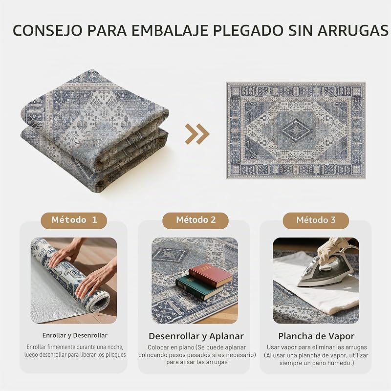 Alfombra Salon Sin Peluche,Alfombra Cocina Lavable Antideslizante,Alfombra Pasillo de Dormitorio,Alfombra Silla Escritorio,Comedor,Azul Oscuro,120x170 cm
