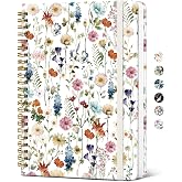 Taja Spiral Lined Journal for Women, Pretty Hardcover Journal Notebook, A5 | Hardcover Design, 6" x 8", 140 Pages, for Work, Note Taking &amp; Journal Writing, Floral