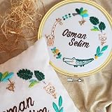 LAMXD 3Pcs Embroidery Hoop Set 3 Sizes Bamboo with Gold Eye Needles view 5