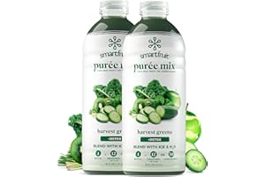 Smartfruit Harvest Greens + Detox, 100% Real Fruit Purée (Smoothie Mix) No Added Sugar, Non-GMO, No Additives, Vegan, Family Size 48 Fl. Oz (2 Pack)