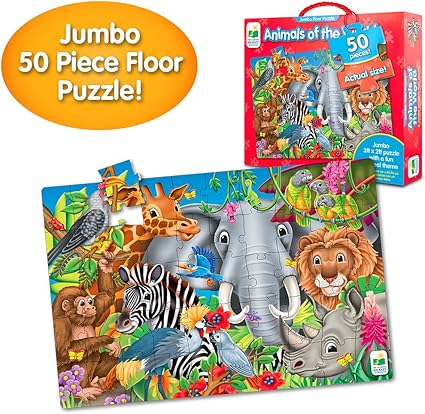 The Learning Journey Jumbo Floor Puzzles Animals Of The World Extra Large Puzzle Measures 3 Ft By 2 Ft