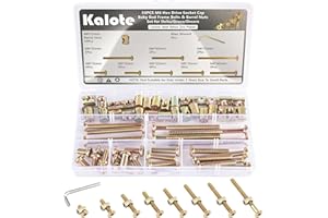 KALOTE 58PCS Crib Screws Hardware Replacement Kit, Baby Bed Frame Bolts & Barrel Nuts Set for Delta/Graco/Dream, Hex Drive Socket Cap Screws Barrel Nuts Set (M6*12/15/25/35/45/55/65/75mm) with 1 Allen Wrench