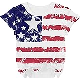 YHHR 4th of July Shirts Toddler Girls Boys American Flag Shirts Kids Patriotic Independence Day Outfit 5-12 Years
