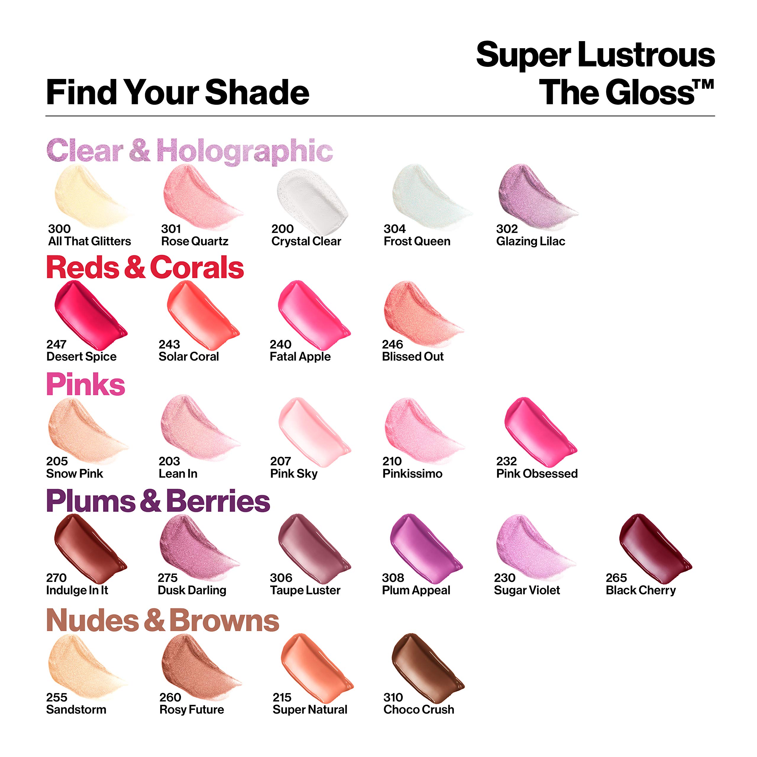 REVLON Super Lustrous Lip Gloss, Non-Sticky, Hydrating, High Shine Finish, 243 Sizzling Coral, 0.13 oz