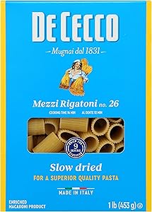 De Cecco Pasta Mezzi Rigatoni, 16 OZ