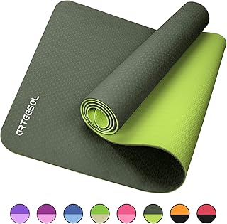 arteesol Gymnastikmatte, Yogamatte rutschfest Phthalatfrei Fitnessmatte TPE Hypoallergen Übungsmatte mit Tragegurt, für Yoga Pilates Fitness Workout &amp; Gymnastik Trainingsmatte, 183 cm x 61 cm x 6 mm