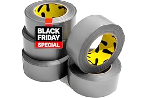 STICK CLICK 5-Pack Duct Tape - Heavy Duty, Waterproof - 90 Ft x 2 In - Silver, Flexible, No Residue, Easy Tear, All-Weather, Duct Tape Bulk for Outdoor Use, DIY, School, Office, B2B, Repairs, Supplies, Crafts