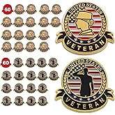 60/120 Pack US Veteran Day Pins – Female/Male Soldier Patriotic American Flag Pins Memorial Day Military Lapel pin For Man Woman Gifts