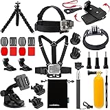 Luxebell Accessories Kit for AKASO EK5000 EK7000 4K WIFI Action Camera Gopro Hero 6 5/Session 5/Hero 4/3+/3/2/1 (14 Items)
