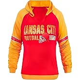 Womens Football City Fans V Neck Raglan Vintage Athletic Hoodies Pullovers Fleece Sweatshirts - Navy & White