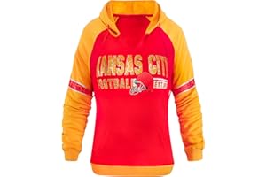 FANSAMER Womens Football City Fans V Neck Raglan Vintage Athletic Hoodies Pullovers Fleece Sweatshirts - Navy & White