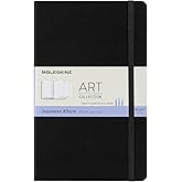 Moleskine Art Japanese Album, Hard Cover, Large (5" x 8.25") Plain/Blank, Black, 48 Pages