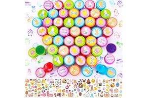 Konsait Happy Easter Stamps Stickers Bulk for Kids, Assorted Easter Self Inking Egg Stampers Animal Stamps Stickers for Cards Scrapbook Envelope Easter Party Favor Holiday Crafts Supplies Decoration