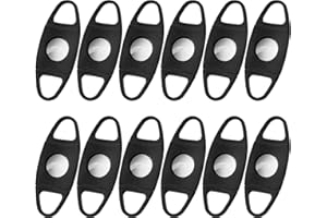 Cigar Cutter, CGBOOM Portable Double Stainless Steel Blade Cigar Clippers Tool, Sharp and Easy to Cut, 12 Pack Guillotine Plastic Cigar Punch, Black - Groomsmen Gifts, Party Giveaways, Party Favors