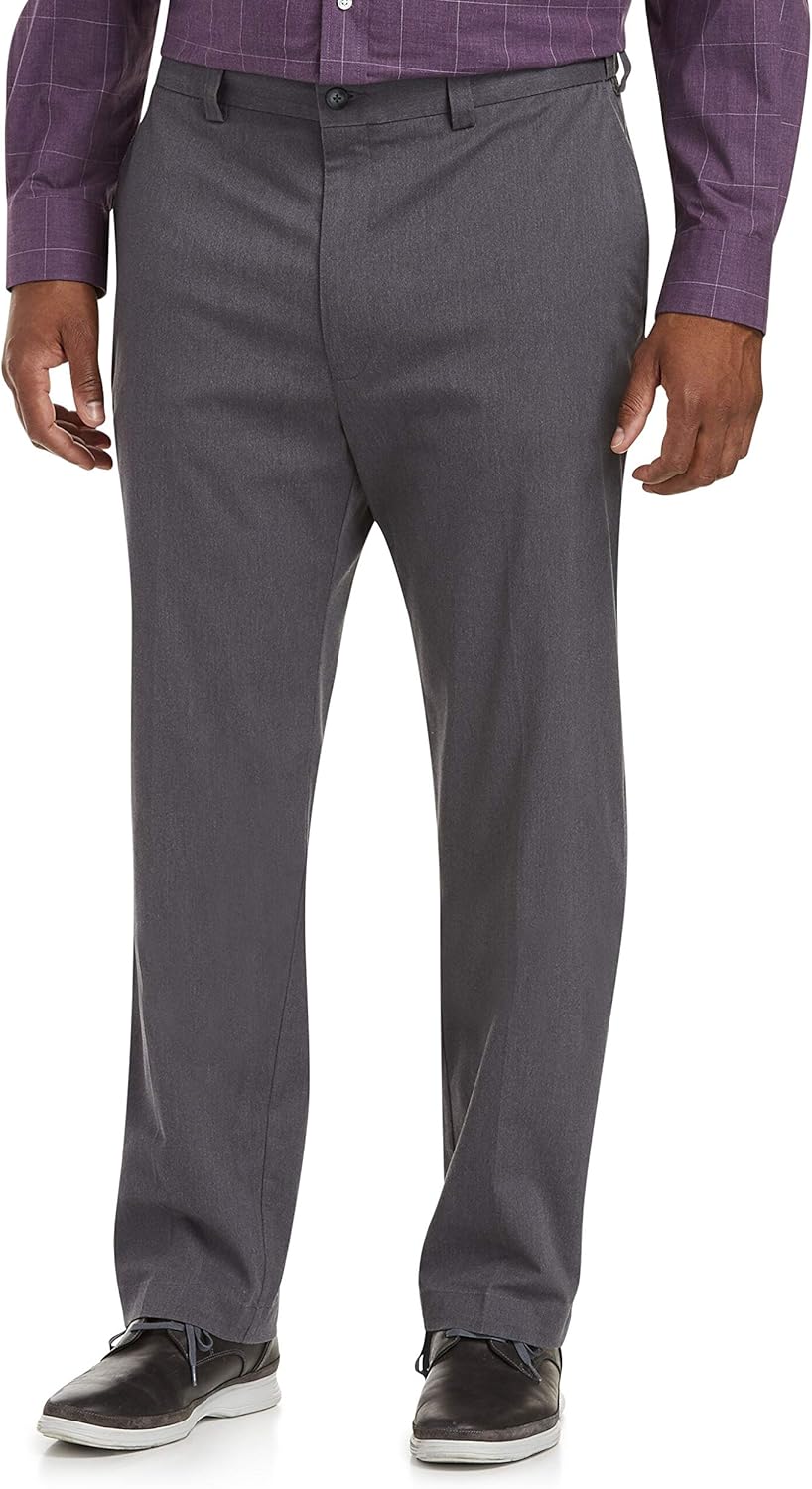 Oak Hill by DXL Big and Tall Heather StraightFit Stretch Pants, Dark