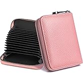 Badiya Genuine Leather Credit Card Holder for Women RFID Blocking Accordion Small Card Case Wallet